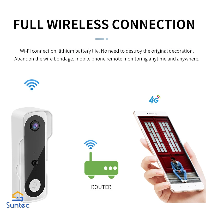 Anti-Theft Video Doorbell Wireless Doorbell Long Battery Life WiFi Wireless Video Doorbell Camera